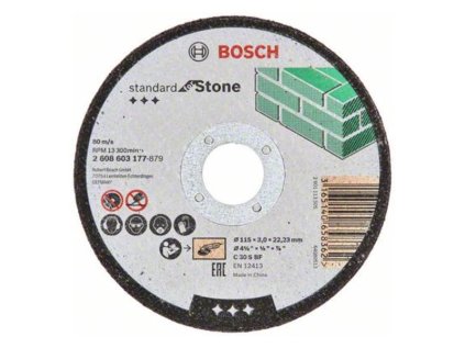 Bosch Rovný rezací kotúč Standard for Stone C 30 S BF 115 x 22,23 x 3,0 mm | ajtech.sk