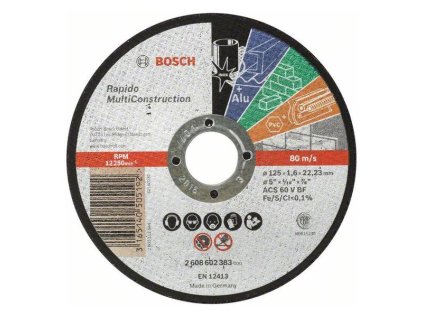 Bosch rezný kotúč rovný Rapido Multi Construction ACS 46 V BF, 125 x 22,23 x 1,6 mm | ajtech.sk