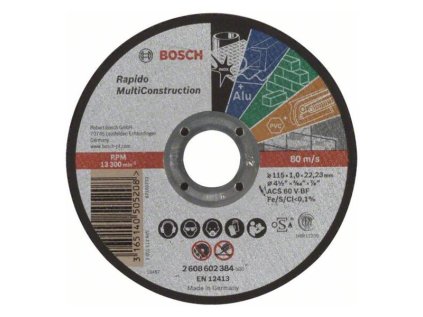 Bosch rezný kotúč rovný Rapido Multi Construction ACS 60 V BF, 115 x 22,23 x 1 mm | ajtech.sk