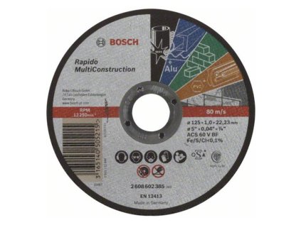 Bosch rezný kotúč rovný Rapido Multi Construction ACS 60 V BF, 125 x 22,23 x 1 mm | ajtech.sk