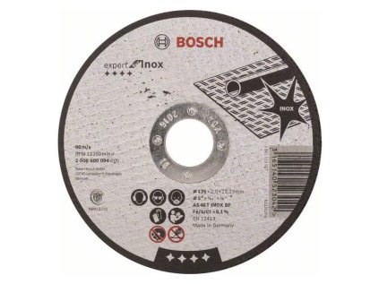Bosch rezný kotúč rovný EXPERT for INOX AS 46 T INOX BF, 125 x 22,23 x 2 mm | ajtech.sk