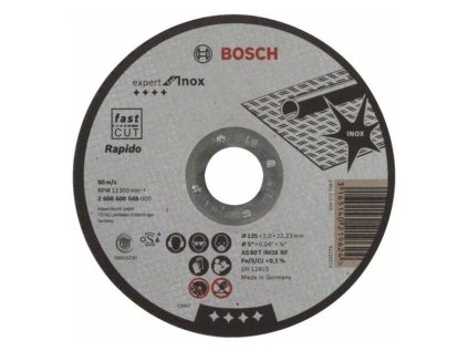 Bosch rezný kotúč rovný EXPERT for INOX Rapido AS 60 T INOX BF, 125 x 22,23 x 1 mm | ajtech.sk