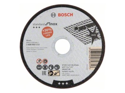 Bosch rezný kotúč rovný Standard for INOX WA 60 T BF, 125 x 22,23 x 1,6 mm | ajtech.sk