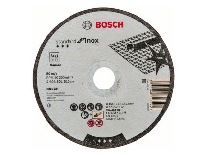 Bosch rezný kotúč rovný Standard for INOX WA 46 T BF, 150 x 22,23 x 1,6 mm | ajtech.sk
