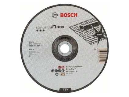 Bosch rezný kotúč prelis s prelisomStandard for INOX WA 36 R BF, 230 x 22,23 x 1,9 mm | ajtech.sk