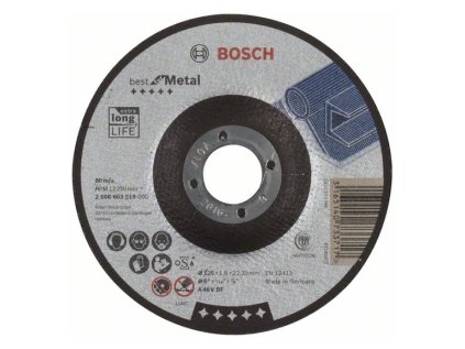 Bosch rezný kotúč prelis Best for Metal A 46 V BF, 125 x 22,23 x 1,5 mm | ajtech.sk