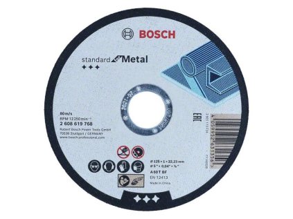 Bosch Rovný rezací kotúč Standard for Metal, 125 x 22,23 x 1,0 mm | ajtech.sk