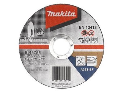 Makita rezný kotúč na nehrdzavejúcu oceľ 115 x 22,23 x 1,6 mm, 1ks, B-45755 | ajtech.sk