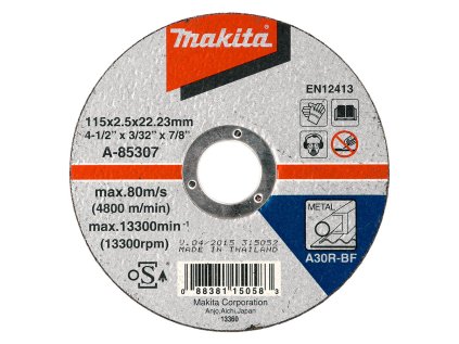 Makita rezný kotúč na kameň 115 x 22,23 x 2,5 mm, 1ks, A-85307 | ajtech.sk