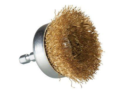 Makita Oceľová drôtená miskovitá kefa D 50 mm, vlnitý drôt potiahnutý mosadzou D 0,3 mm, D-73617 | ajtech.sk