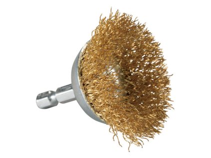 Makita Oceľová drôtená miskovitá kefa D 38 mm, vlnitý drôt potiahnutý mosadzou D 0,3 mm, D-73601 | ajtech.sk