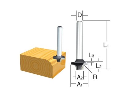 Makita Frézka na oblé hrany Priemer 15 mm stopka 6 mm, D-09422 | ajtech.sk