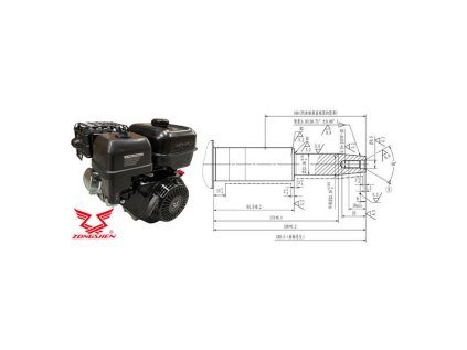 Motor ZONGSHEN GB420 420cc, 13HP, kónický hriadeľ, Horizontálny kónický hriadeľ, pre elektrocentrály | ajtech.sk