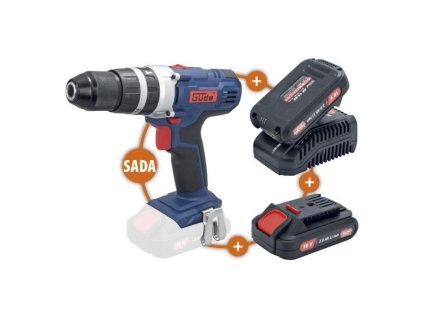 Güde BSB 18-SET Akumulátorový skrutkovač s príklepom (2x2,0 Ah) | ajtech.sk