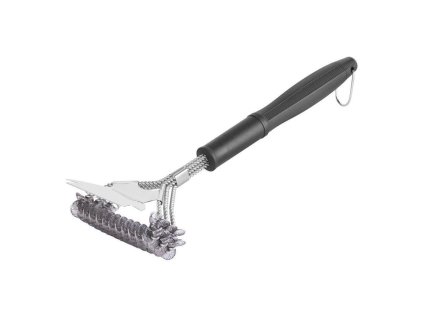Strend Pro Grill BBQ, kefa s oceľovým drôtom, na čistenie grilu, so škrabkou, 41,5x16x8,8 cm | ajtech.sk