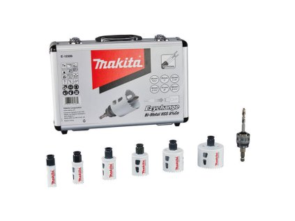 Makita 8 dielna Sada vykružovacích koruniek elektrikárska adaptér a centrovací vrták, E-12326 | ajtech.sk