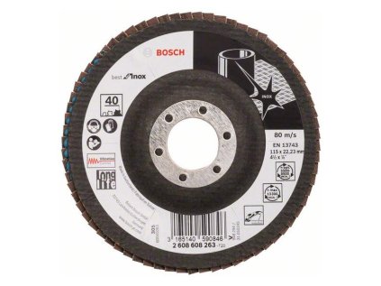 Bosch Lamelový brúsny kotúč X581 Best for Inox 115 mm, K40 | ajtech.sk