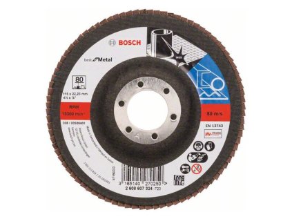 Bosch Lamelový brúsny kotúč X571 Best for Metal 115 mm, K80 | ajtech.sk