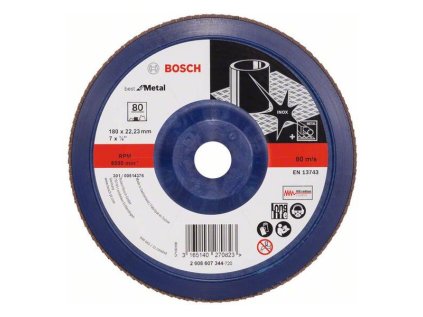 Bosch Lamelový brúsny kotúč X571 Best for Metal 180 mm, K80 | ajtech.sk