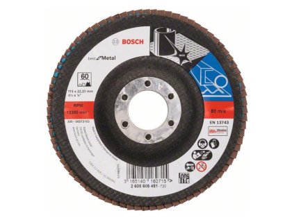 Bosch Lamelový brúsny kotúč X571, Best for Metal 115 mm, K60 | ajtech.sk
