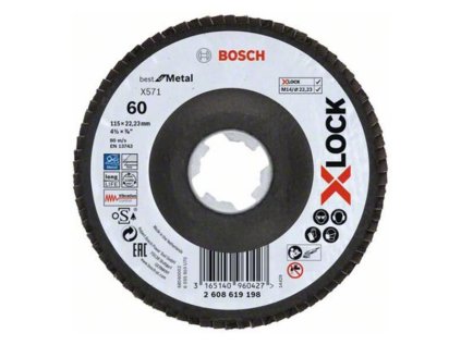 Bosch Lamelový brúsny kotúč X571 X-Lock Best for Metal, 115  mm, K60 | ajtech.sk