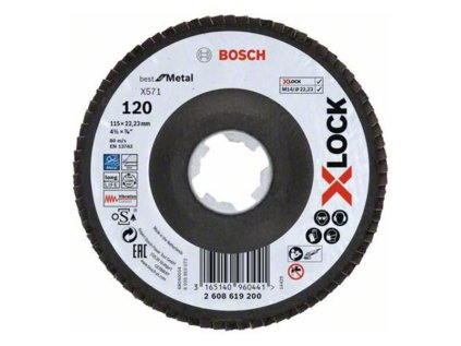 Bosch Lamelový brúsny kotúč X571 X-Lock Best for Metal, 115 mm, K120 | ajtech.sk