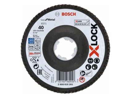 Bosch Lamelový brúsny kotúč X571 X-Lock Best for Metal, 125 mm, K40 | ajtech.sk