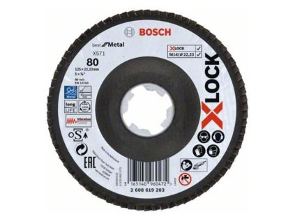 Bosch Lamelový brúsny kotúč X571 X-Lock Best for Metal, 125 mm, K80 | ajtech.sk