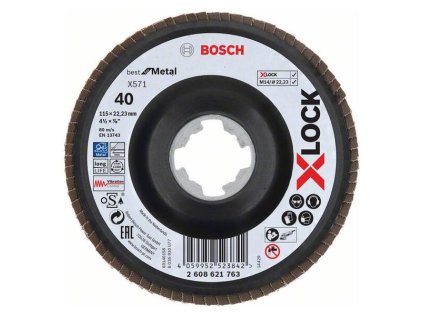 Bosch Lamelový brúsny kotúč X571 X-Lock Best for Metal, 115 mm, K40 | ajtech.sk