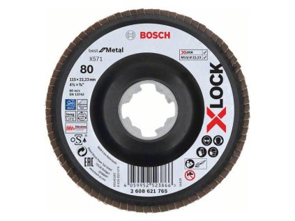 Bosch Lamelový brúsny kotúč X571 X-Lock Best for Metal, 115 mm, K80 | ajtech.sk