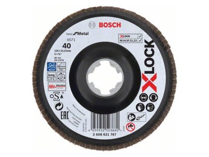Bosch Lamelový brúsny kotúč X571 X-Lock Best for Metal, 125 mm, K40 | ajtech.sk