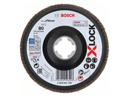 Bosch Lamelový brúsny kotúč X571 X-Lock Best for Metal, 125 mm, K80 | ajtech.sk