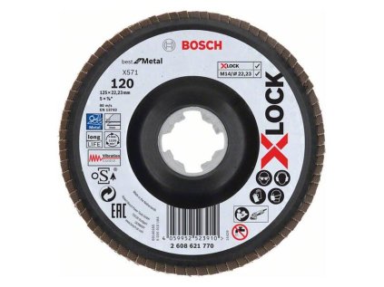 Bosch Lamelový brúsny kotúč X571 X-Lock Best for Metal, 125 mm, K120 | ajtech.sk