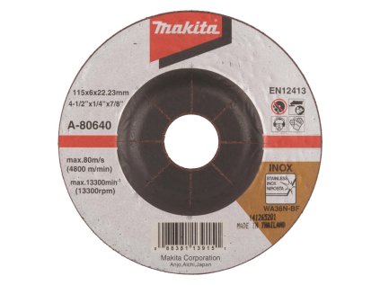 Makita Brúsny kotúč na nehrdzavejúcu oceľ 115 x 22,23 mm, A-80640 | ajtech.sk