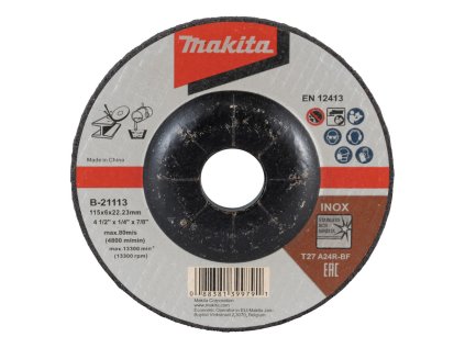 Makita Brúsny kotúč na kov a nehrdzavejúcu oceľ 115 x 22,23 mm, B-21113 | ajtech.sk