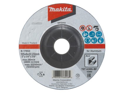 Makita Brúsny kotúč na hliník 125 x 22,23 mm, B-17653 | ajtech.sk