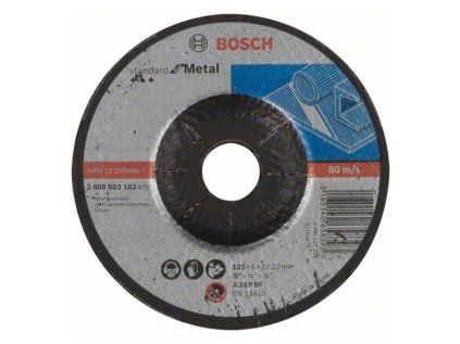 BOSCH Brúsny kotúč s prelisom Standard for Metal A 24 P BF 125 x 22,23 x 6,0 mm | ajtech.sk
