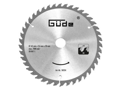 GÜDE HM 165 x 20 48Z Pílový kotúč na drevo | ajtech.sk