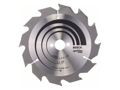 Bosch Pílový kotúč Optiline for Wood 160 x 20/16 x 2,6mm Z12 | ajtech.sk