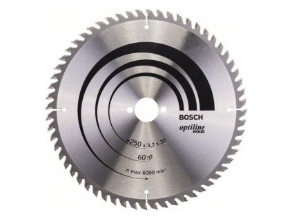 Bosch Pílový kotúč Optiline for Wood 250 x 30 x 3,2mm Z60 | ajtech.sk