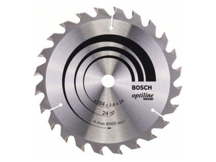 Bosch Pílový kotúč Optiline for Wood 184 x 16 x 2,6mm Z24 | ajtech.sk