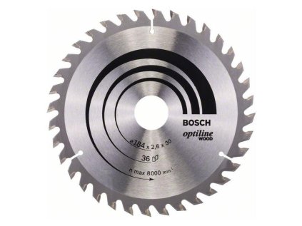 Bosch Pílový kotúč Optiline for Wood 184 x 30 x 2,6mm Z36 | ajtech.sk