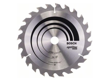 Bosch Pílový kotúč Optiline for Wood 190 x 20/16 x 2,6mm Z24 | ajtech.sk