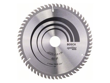 Bosch Pílový kotúč Optiline for Wood 210 x 30 x 2,8mm Z60 | ajtech.sk