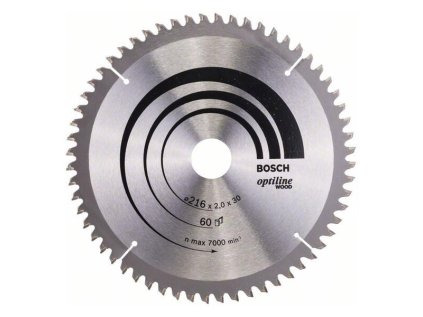 Bosch Pílový kotúč Optiline for Wood 216 x 30 x 2,0mm Z60 | ajtech.sk