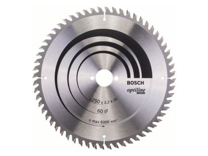 Bosch Pílový kotúč Optiline for Wood 250 x 30 x 3,2mm Z60 | ajtech.sk