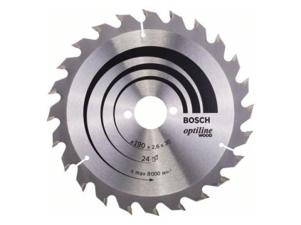 Bosch Pílový kotúč Optiline for Wood 190 x 30 x 2,6mm Z24 | ajtech.sk