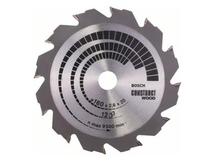 Bosch Pílový kotúč Construct Wood 160 x 20/16 x 2,6mm Z12 | ajtech.sk