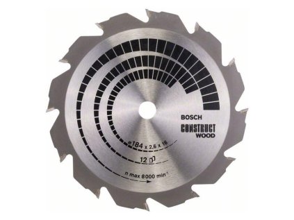 Bosch Pílový kotúč Construct Wood 184 x 16 x 2,6mm Z12 | ajtech.sk