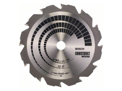 Bosch Pílový kotúč Construct Wood 190 x 20/16 x 2,6mm Z12 | ajtech.sk